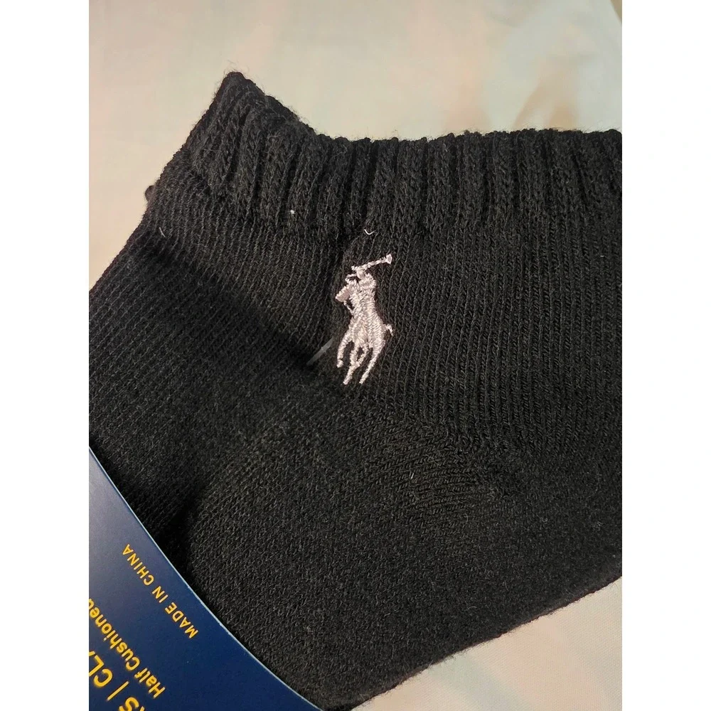 Polo Ralph Lauren Mens 6 Pack Classic Sport No Show Socks Black ZP113868PK6N